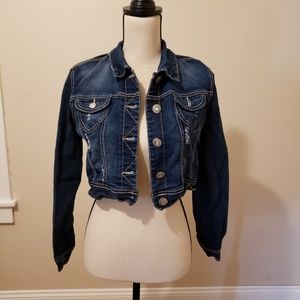 Long Sleeve Cropped Denim Jacket